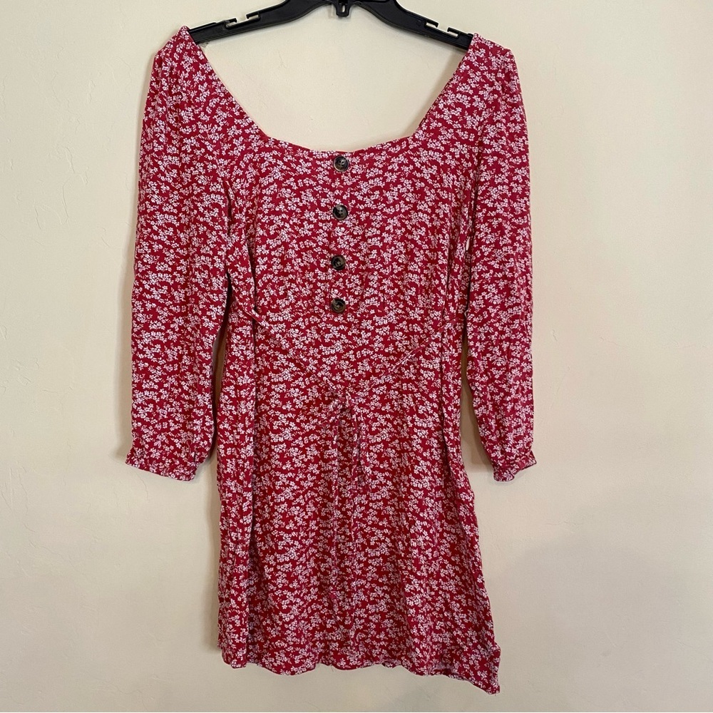American eagle women’s dress size large, long sleeve, tie waist, short dress